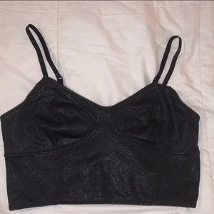 Black Glitter Crop Top